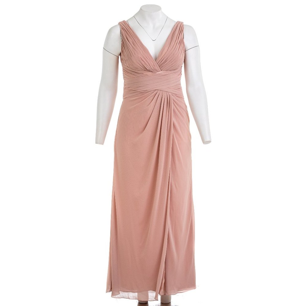 WATTERS & WATTERS Pleated Chiffon Dress Blush 14
